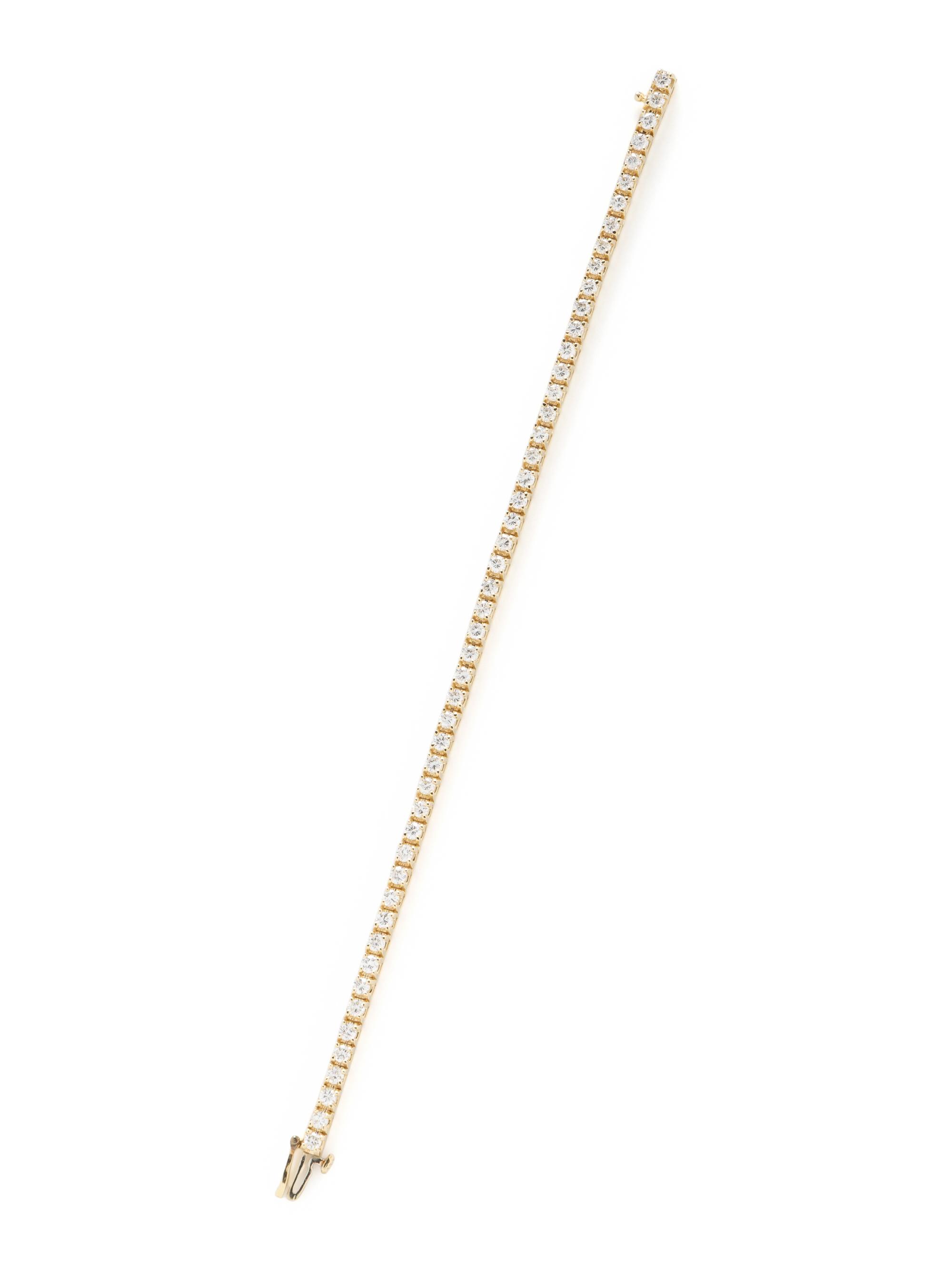 YELLOW GOLD AND DIAMOND LINE BRACELET
