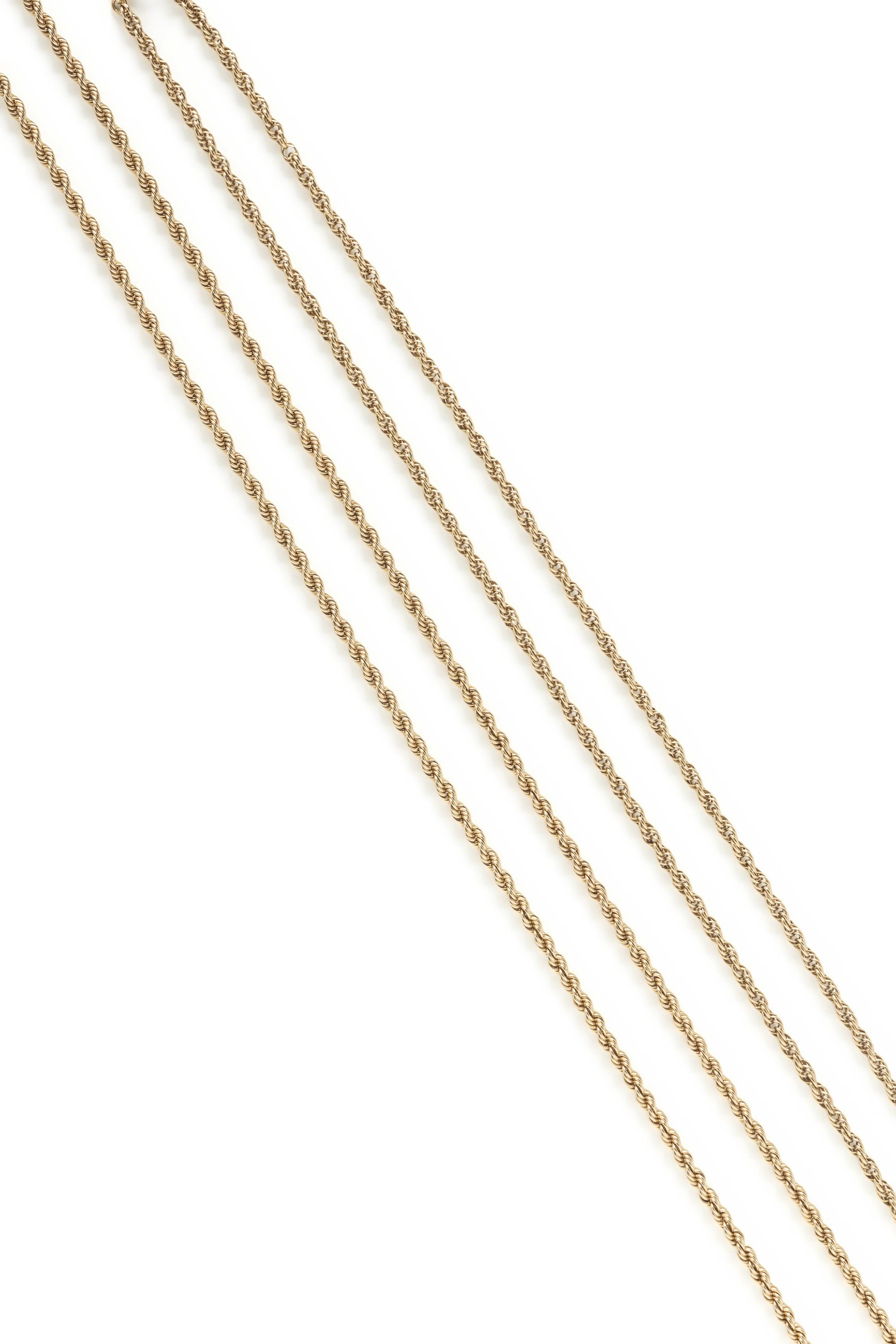 PAIR OF YELLOW GOLD CHAINS