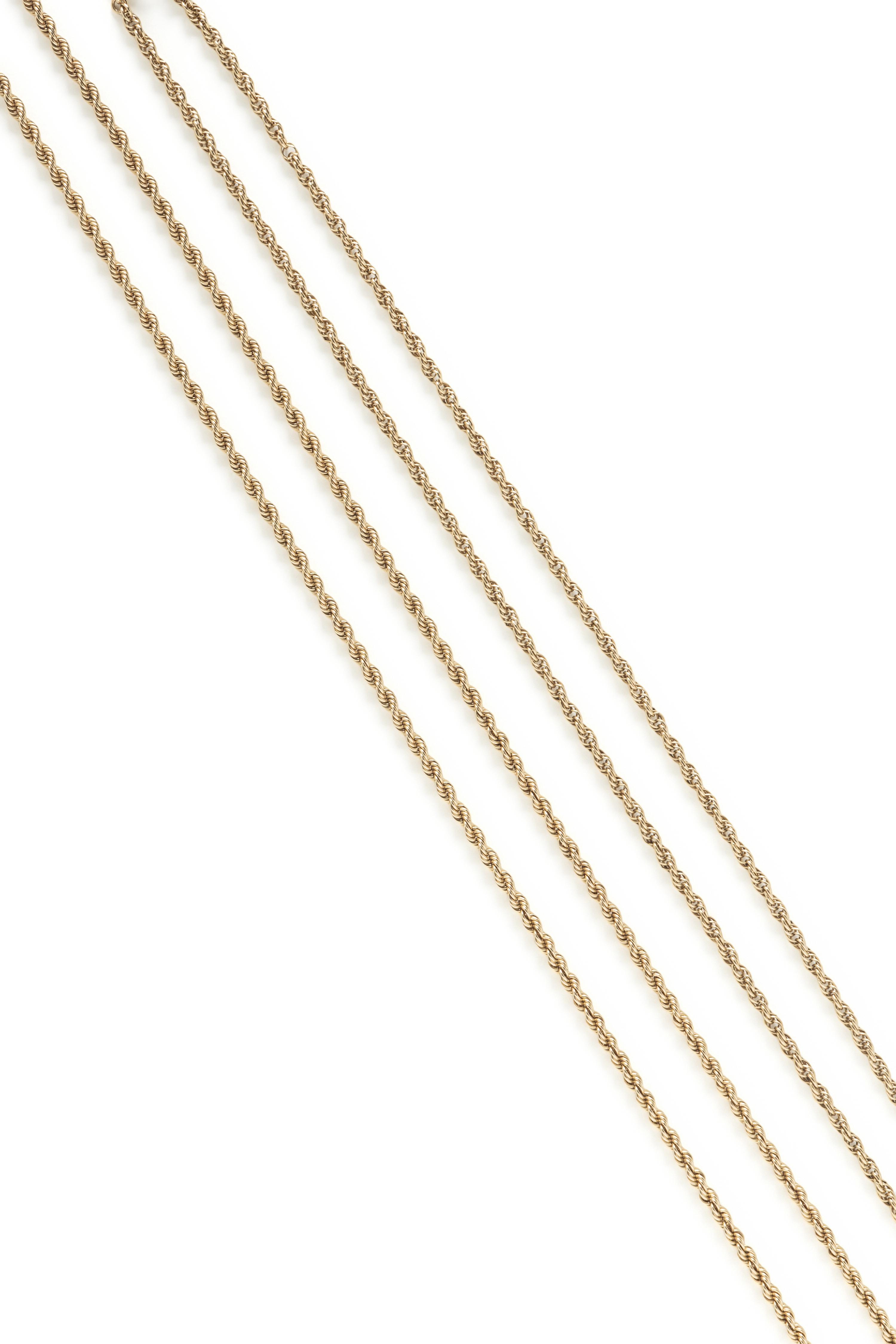 PAIR OF YELLOW GOLD CHAINS