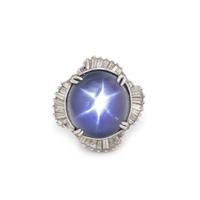 STAR SAPPHIRE AND DIAMOND RING