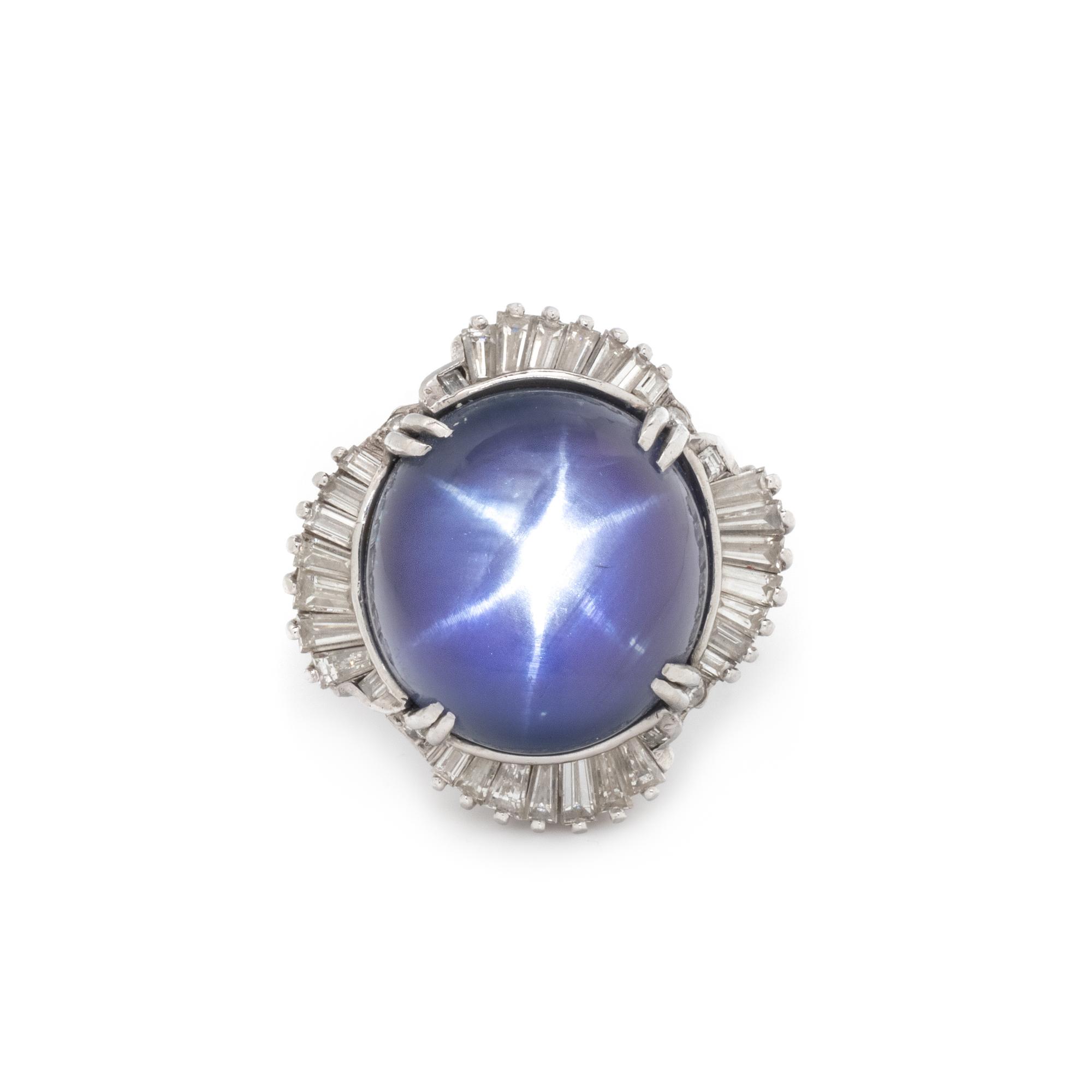 STAR SAPPHIRE AND DIAMOND RING