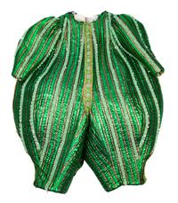A Lyric Opera Green Gold Clown Costume and Hat, 1976 No size label