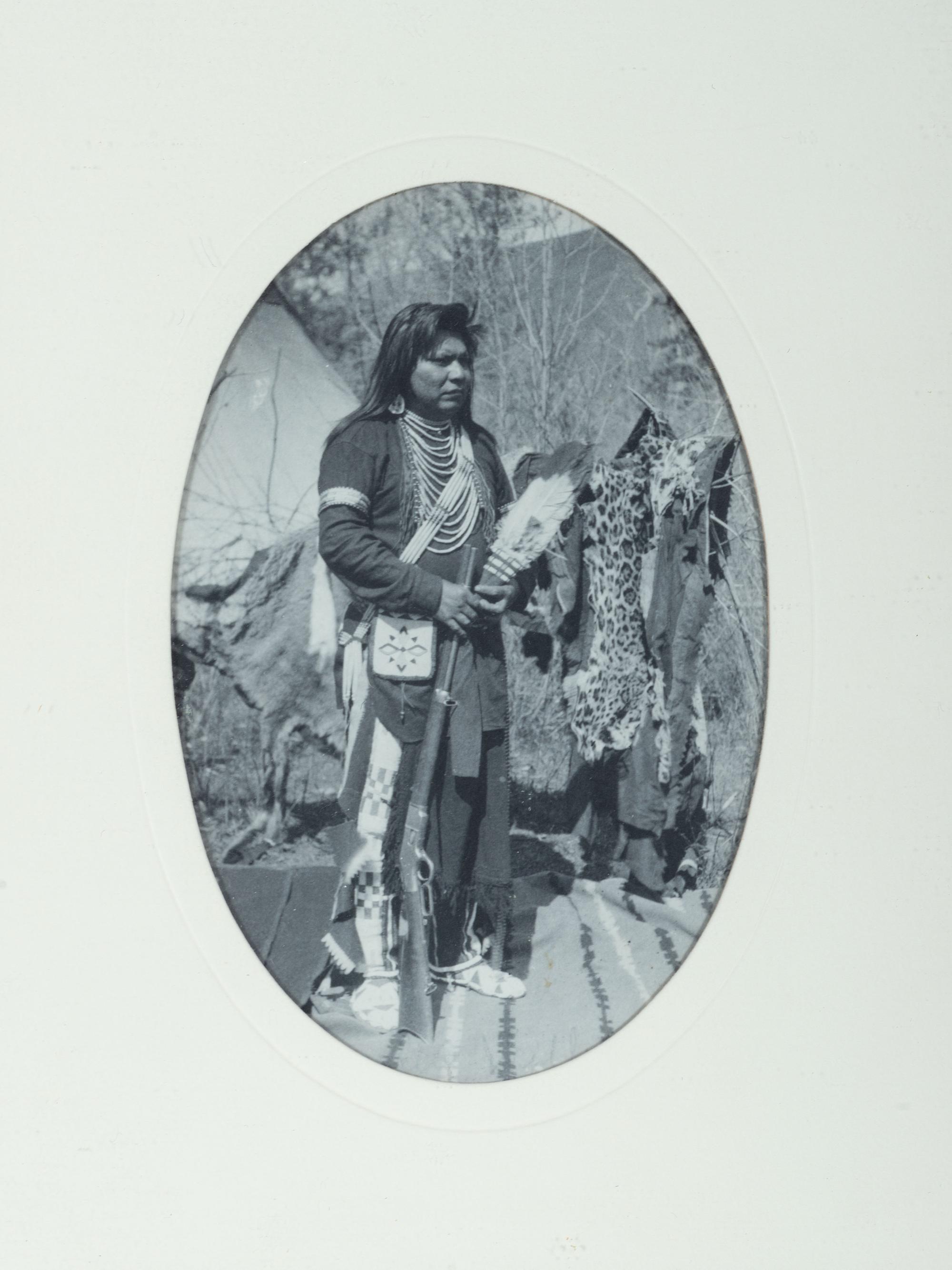 [NATIVE AMERICANS]. A group of photographs and prints of Native American subjects, highlighted by cabinet card of Oglala Lakota Chief Low Dog.