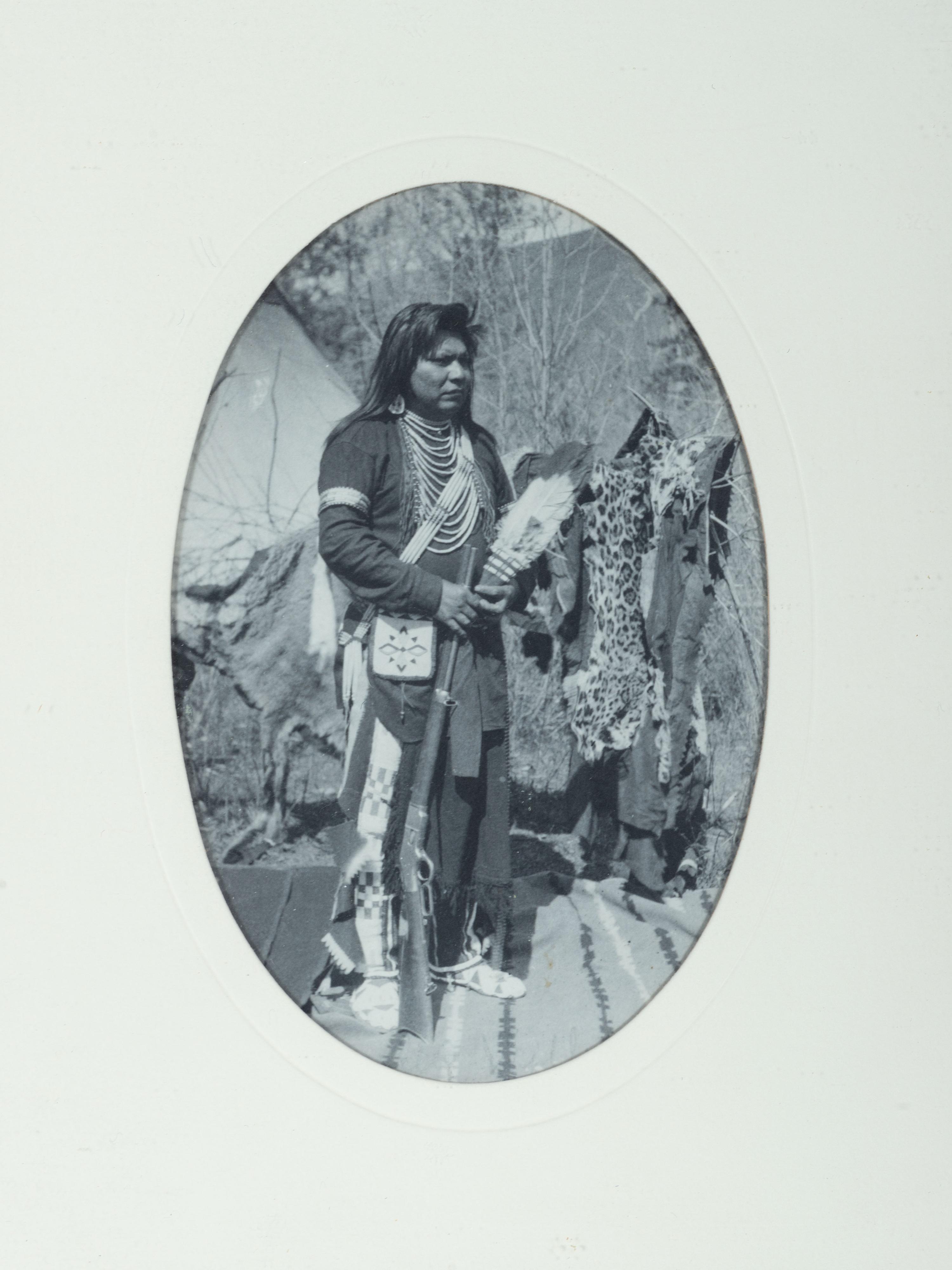 [NATIVE AMERICANS]. A group of photographs and prints of Native American subjects, highlighted by cabinet card of Oglala Lakota Chief Low Dog.