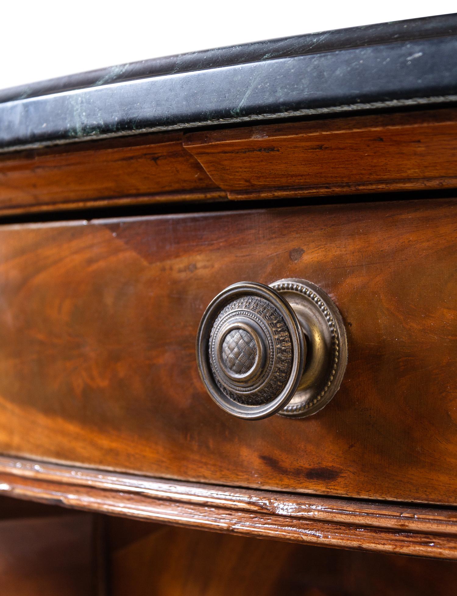 A Neoclassical Mahogany Marble-Top Cabinet