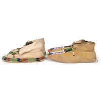 Southern Plains Beaded Hide Moccasins