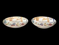 A Pair of Chinese Famille Rose Porcelain Plates