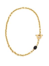 YELLOW GOLD CABLE CHAIN WITH DOUBLE-SIDED INTAGLIO