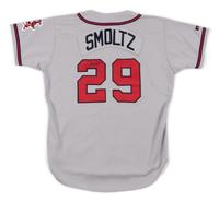 A 1995 John Smoltz Atlanta Braves Game Issued Signed Jersey,