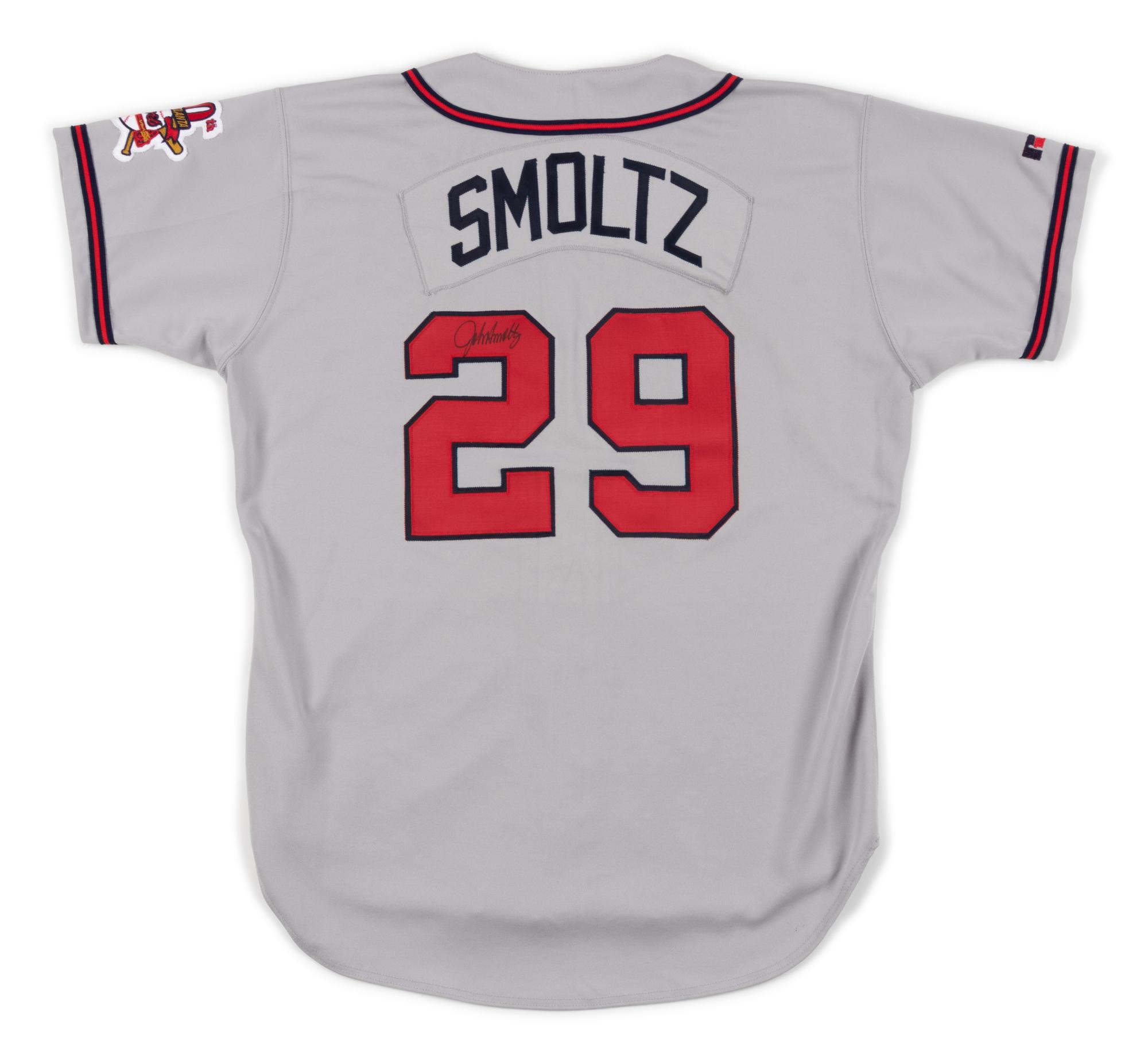 A 1995 John Smoltz Atlanta Braves Game Issued Signed Jersey,