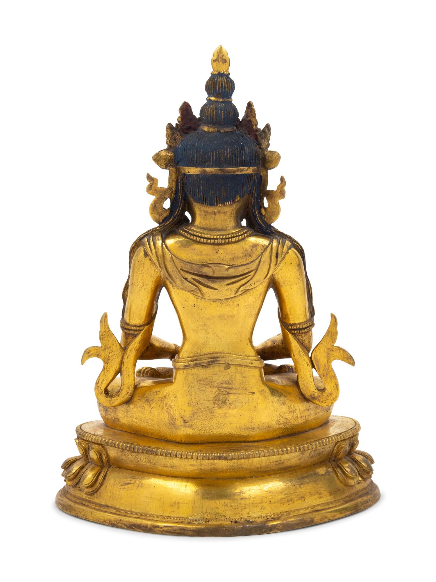 A Sino-Tibetan Gilt Bronze Figure of Avalokitesva
