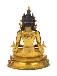 A Sino-Tibetan Gilt Bronze Figure of Avalokitesva
