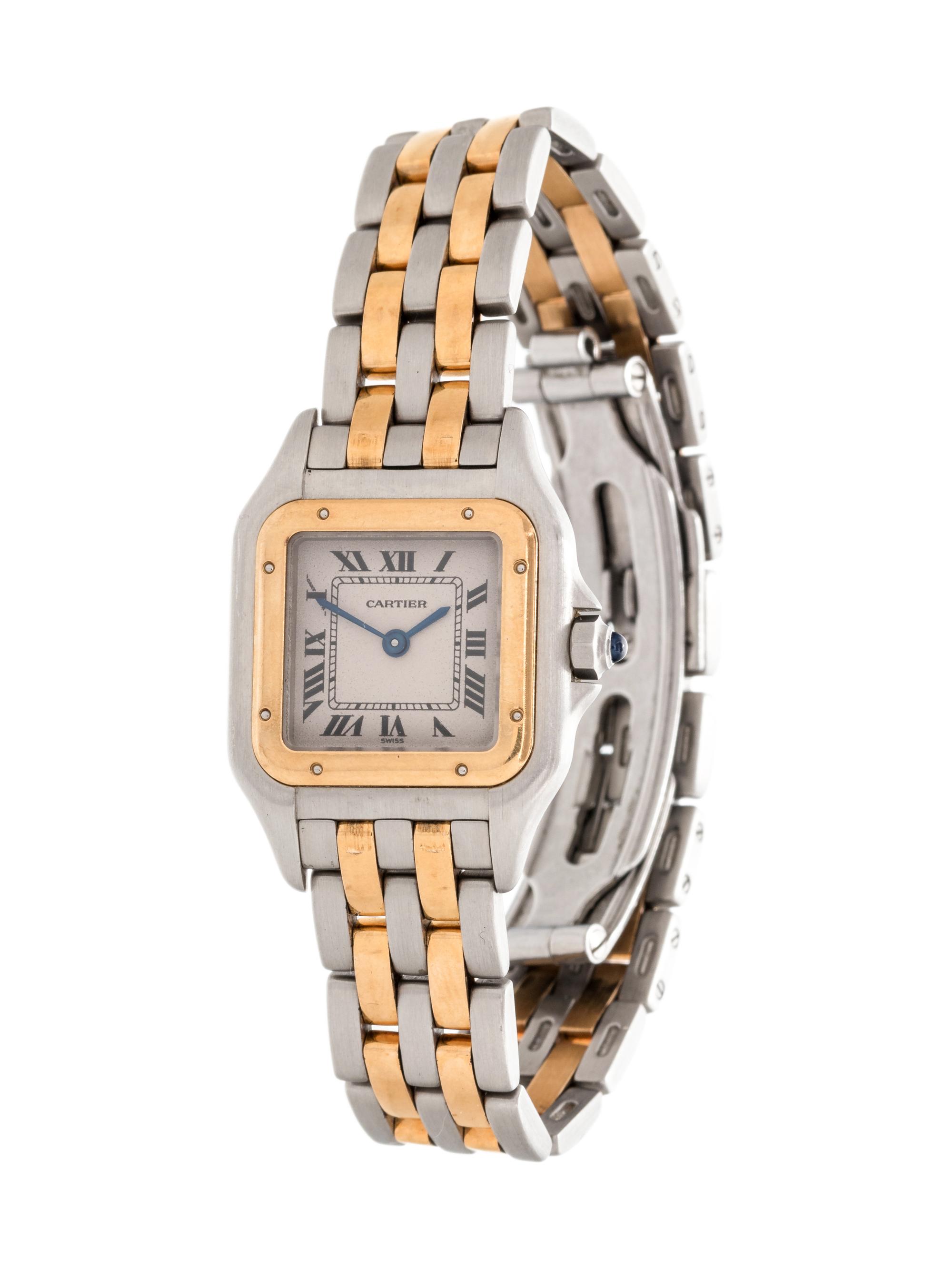 CARTIER, STAINLESS STEEL AND YELLOW GOLD REF. 1170 'PANTHÈRE' WRISTWATCH