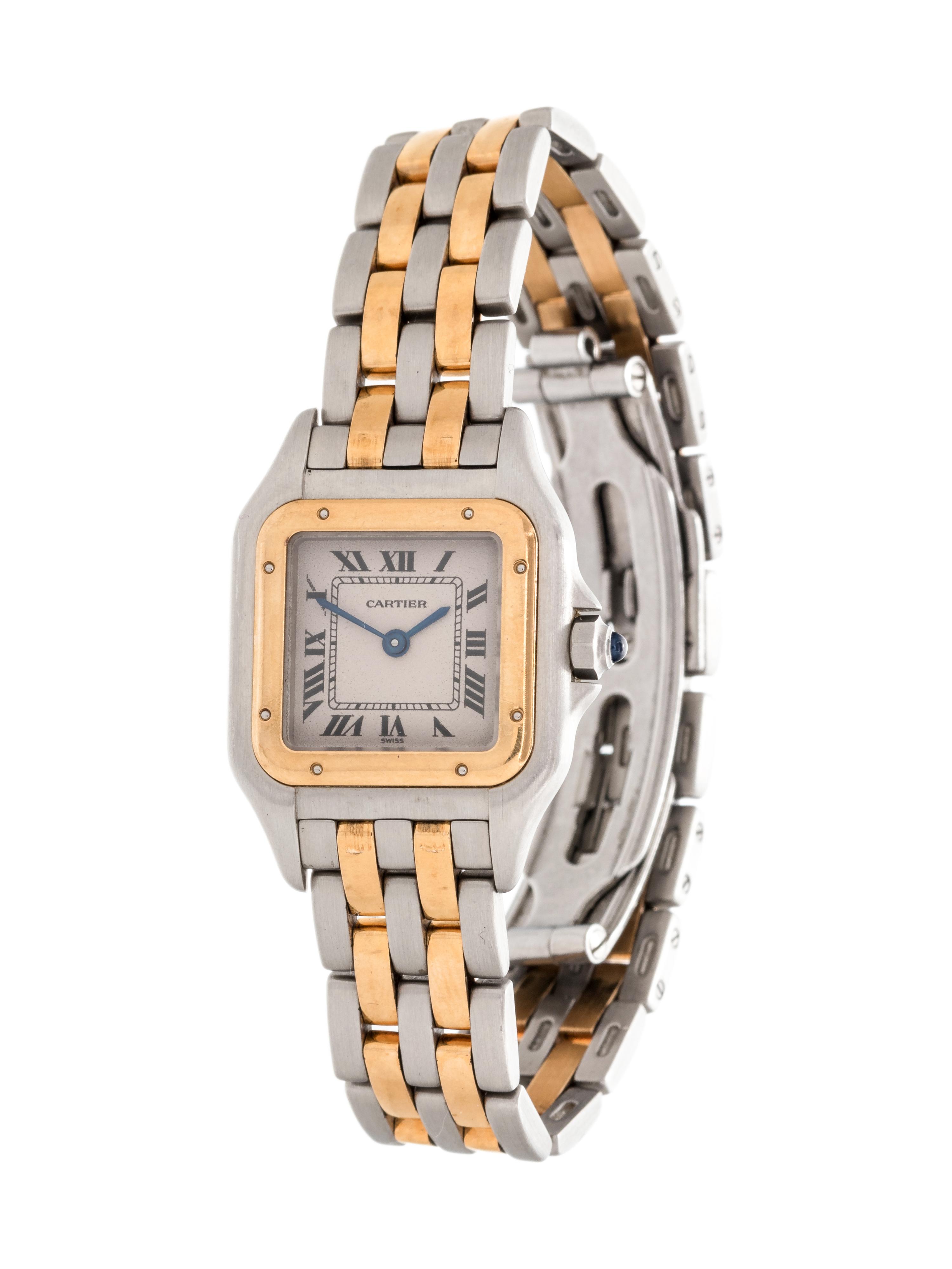 CARTIER, STAINLESS STEEL AND YELLOW GOLD REF. 1170 'PANTHÈRE' WRISTWATCH