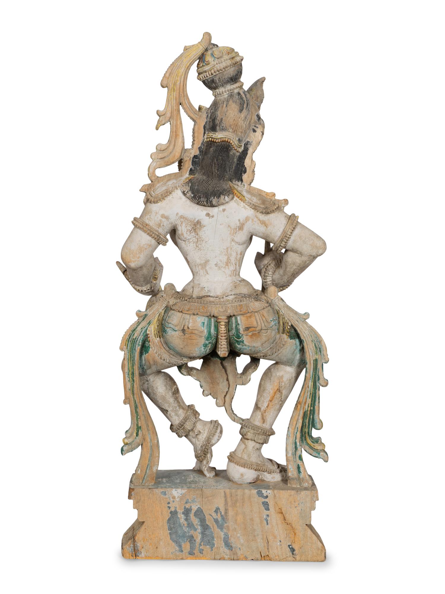 A Large South Indian Carved Goddess Figure