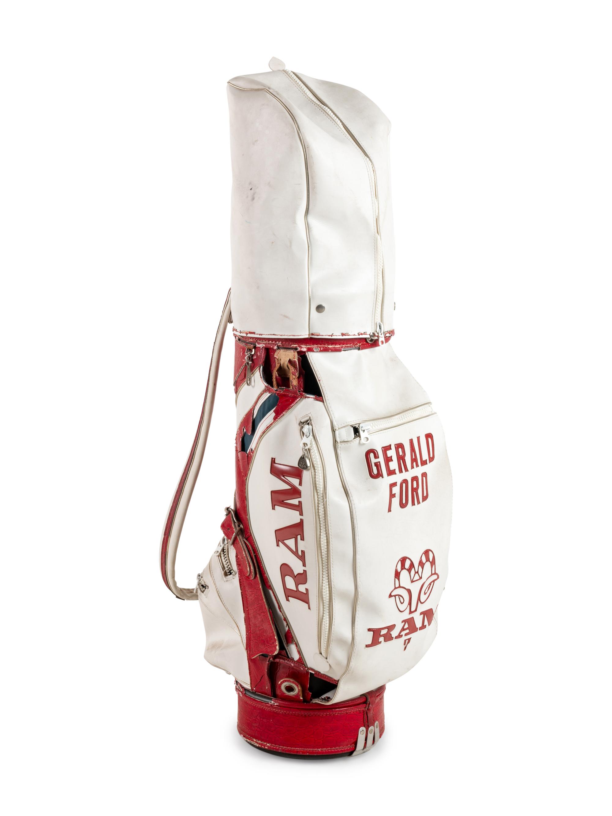 A Set of President Gerald R. Ford Tournament Used Golf Clubs and Bag,