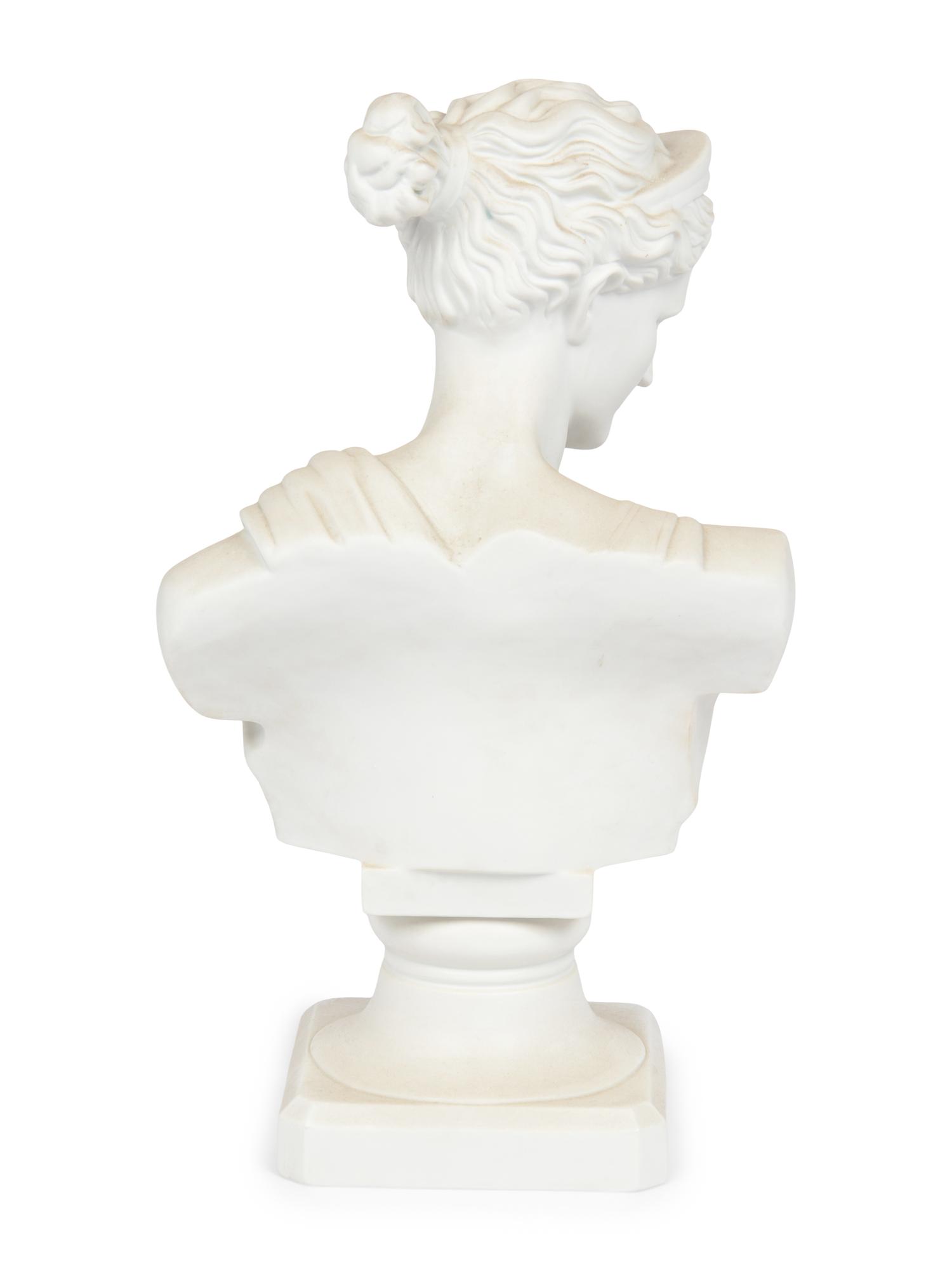 A Continental Porcelain Bust of Diana of Versailles