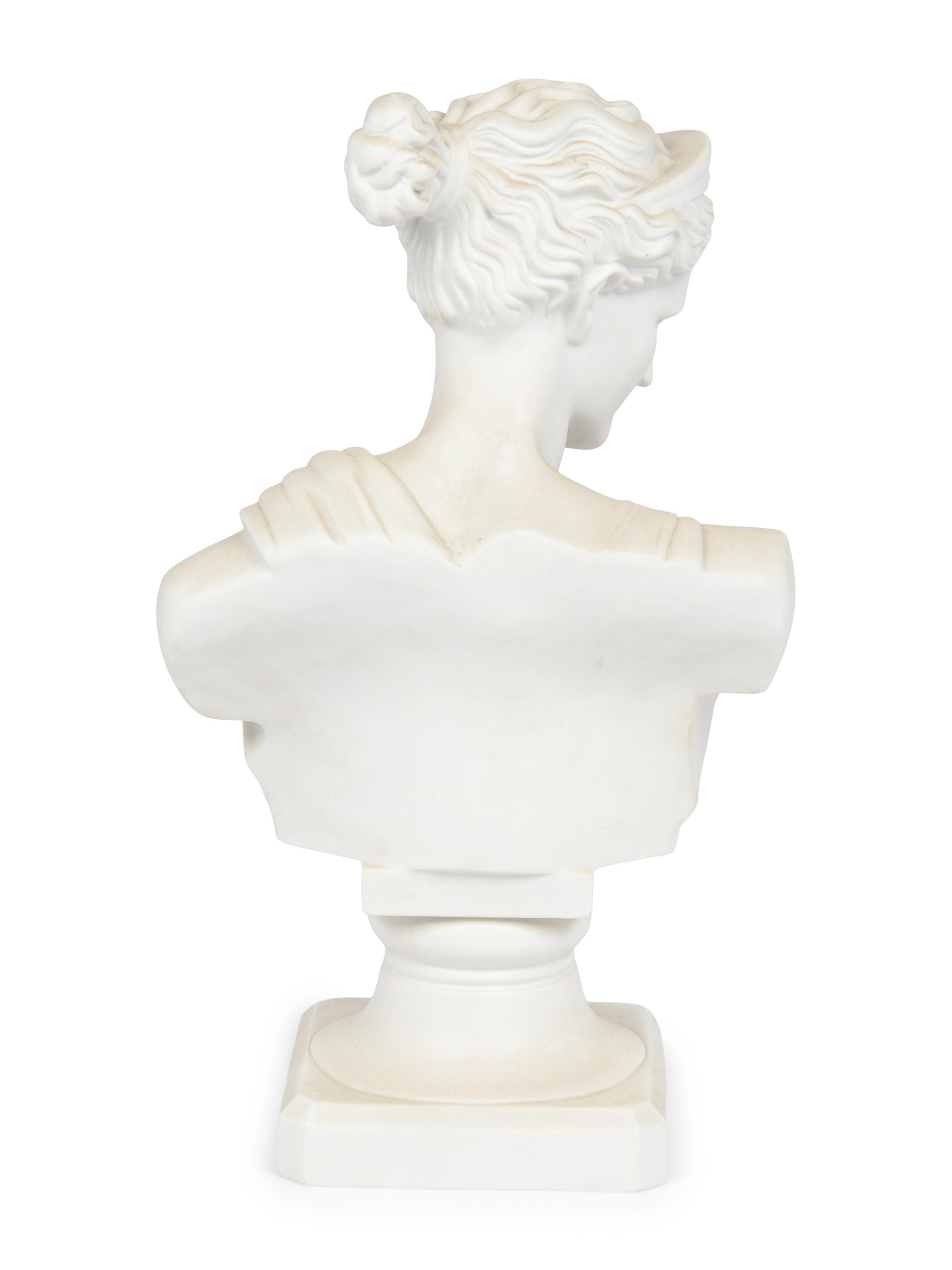 A Continental Porcelain Bust of Diana of Versailles