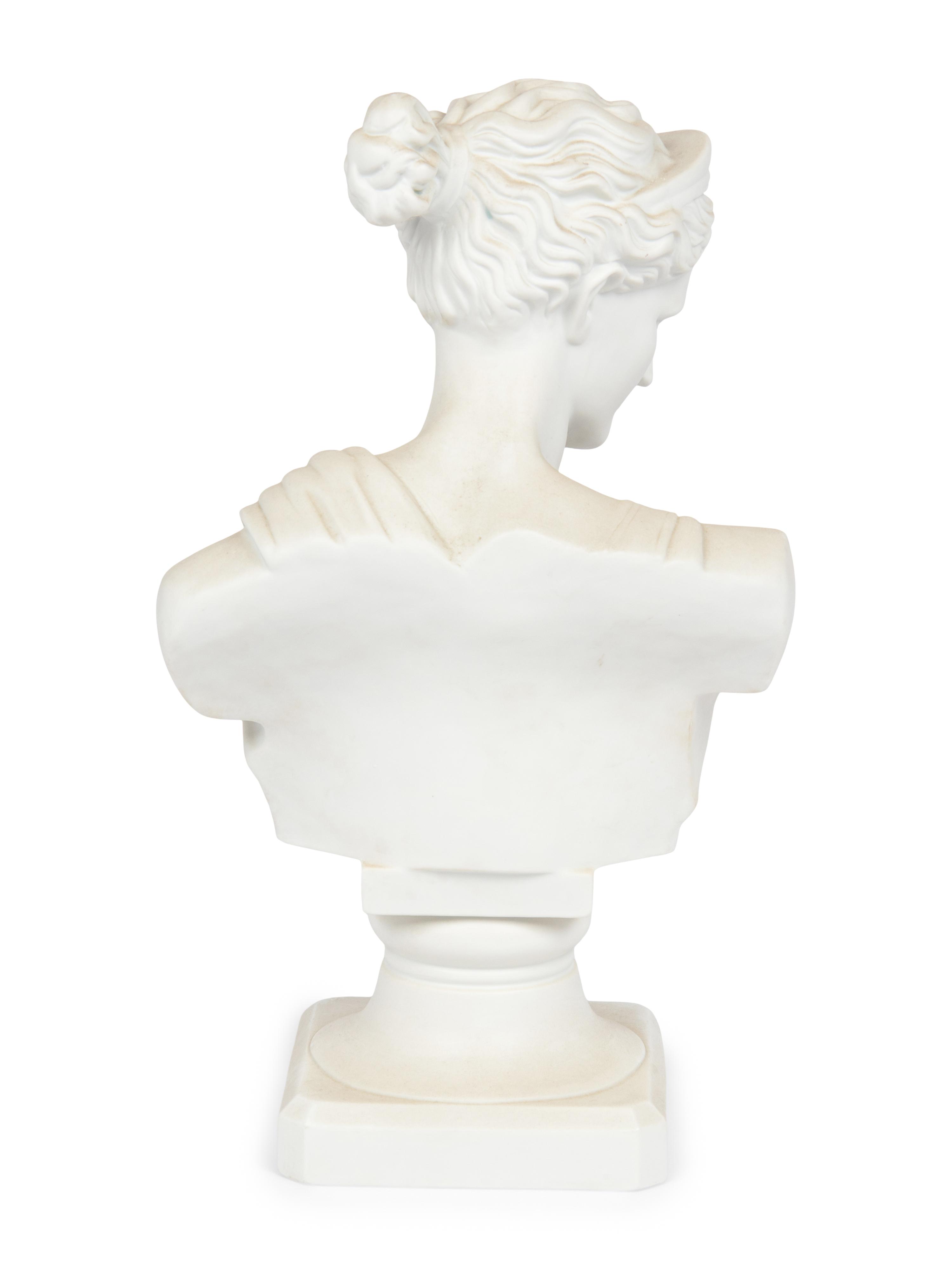 A Continental Porcelain Bust of Diana of Versailles