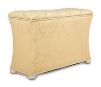 A Scalamandré Silk Damask Upholstered Mechanical Media Chest — 20th Century