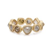 YELLOW GOLD AND COLORED DIAMOND BAND