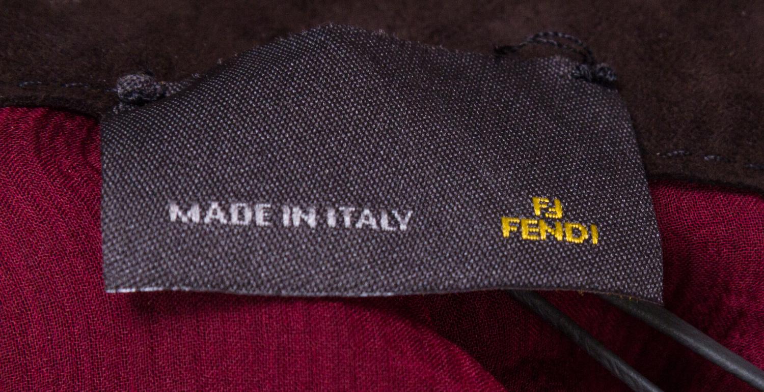 A Fendi Brown Suede Pant, Size 40.