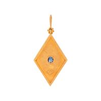 YELLOW GOLD, SAPPHIRE AND ENAMEL PENDANT