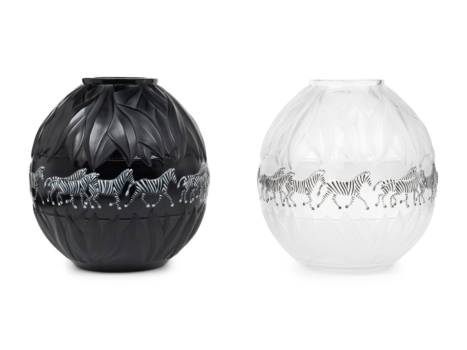 Two Lalique Tanzania Vases