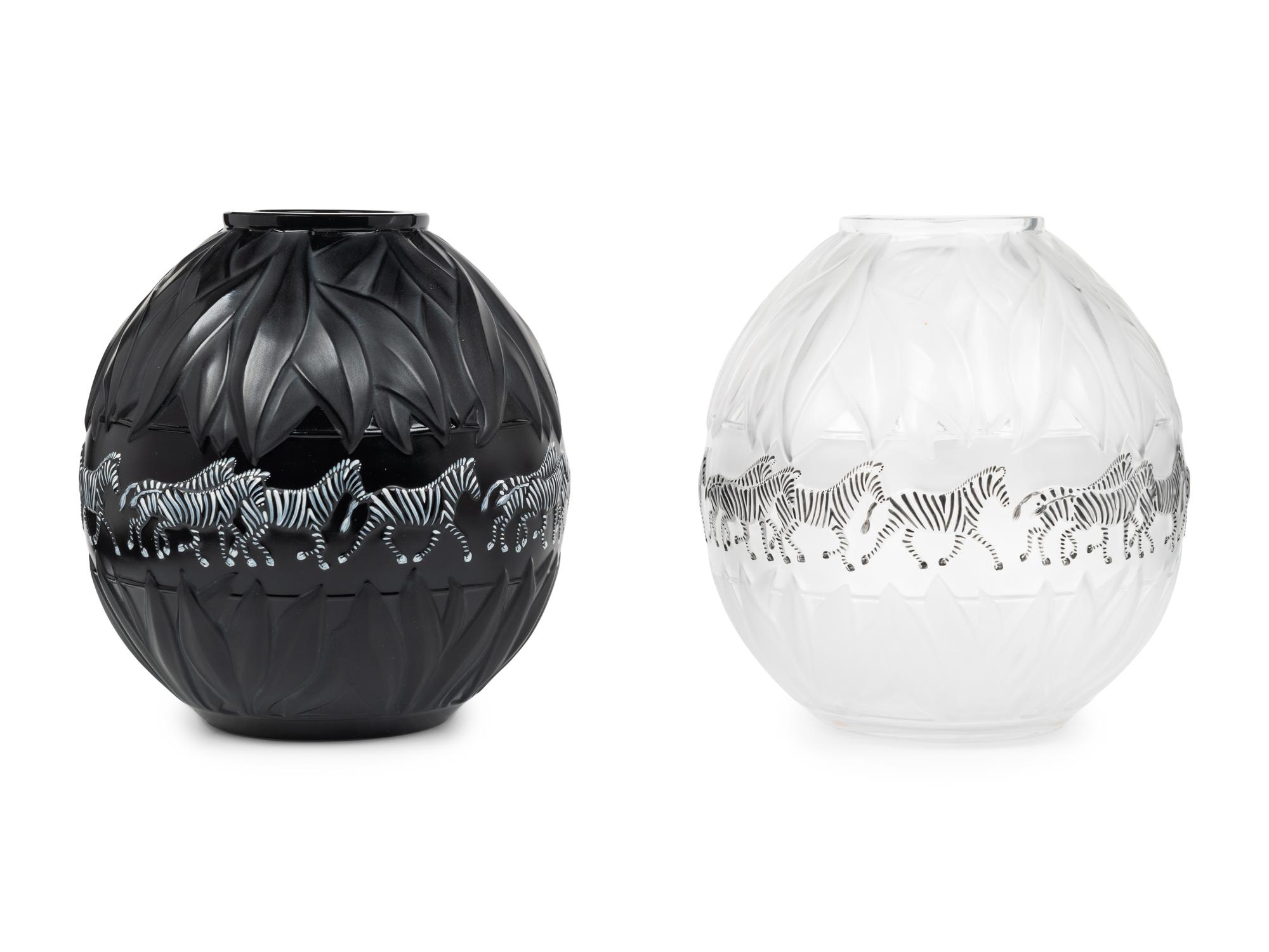 Two Lalique Tanzania Vases
