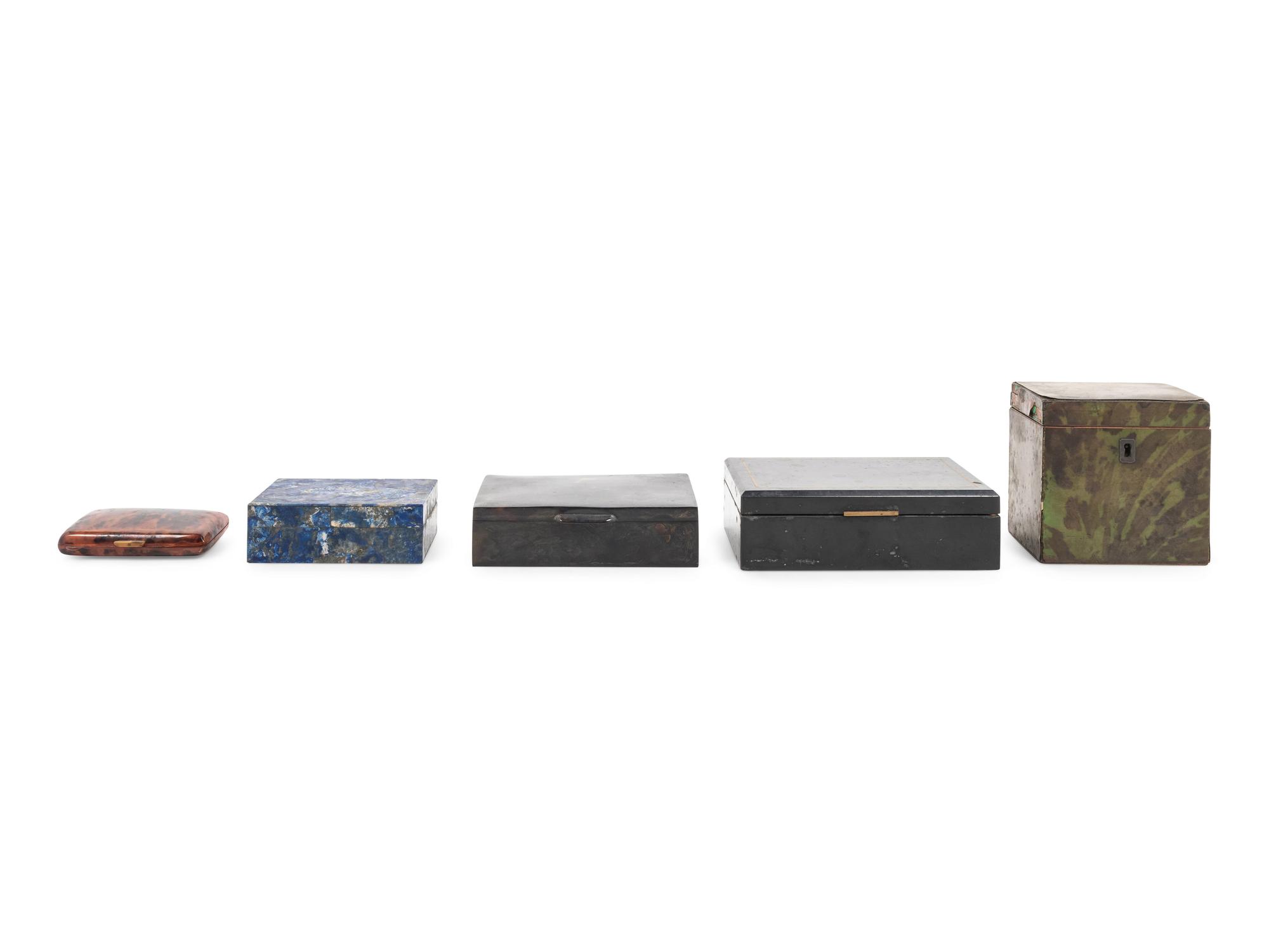 A Group of Five Decorative Boxes