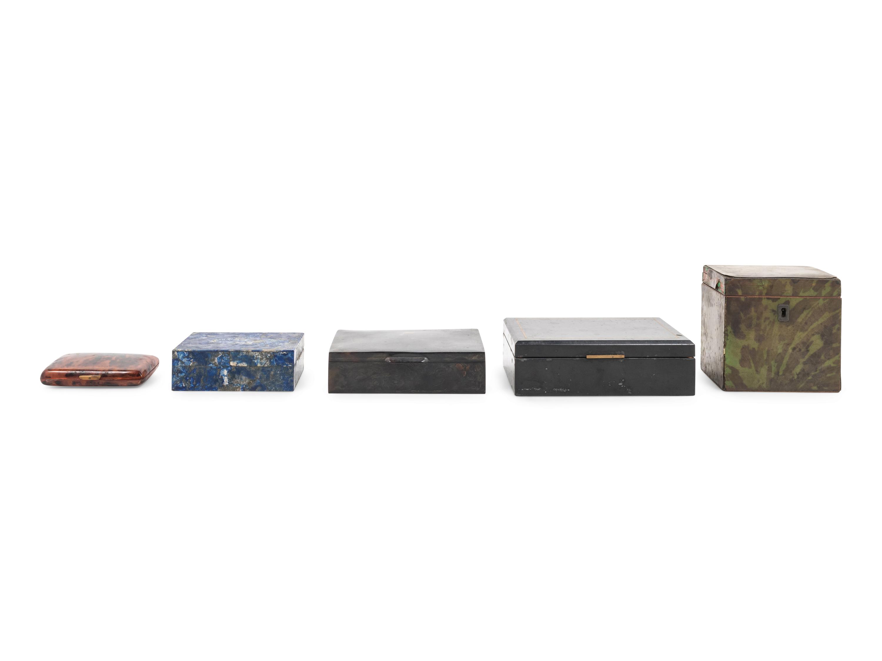 A Group of Five Decorative Boxes