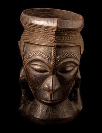 A Kuba Wood Figural Cup