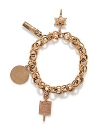 YELLOW GOLD CHARM BRACELET