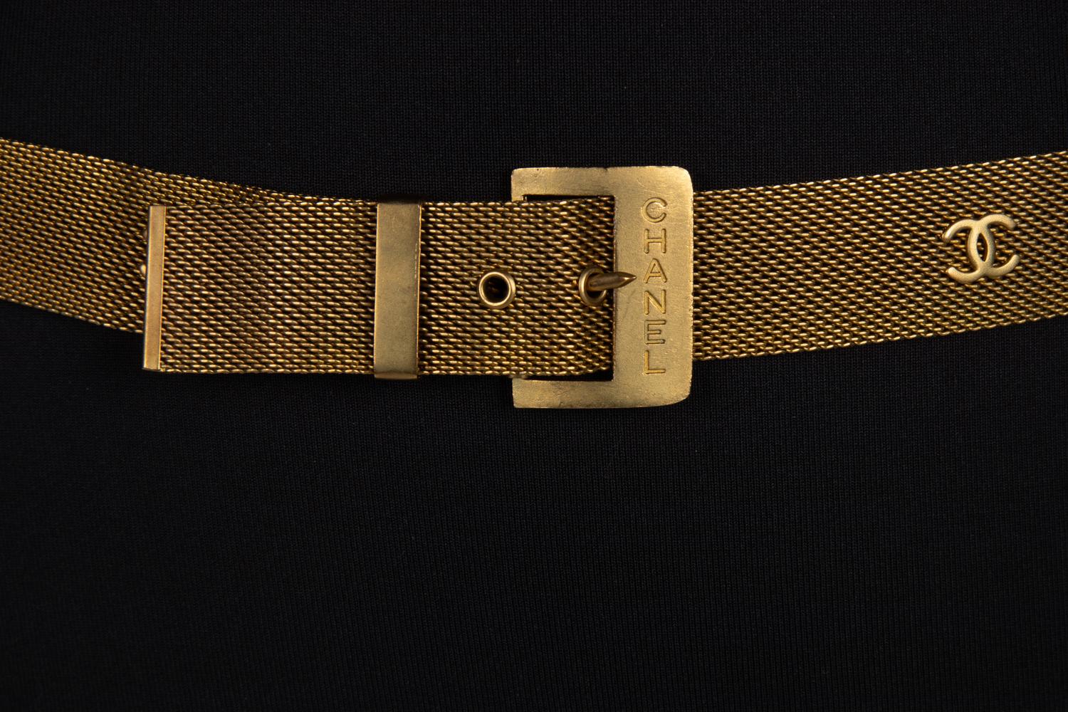 Chanel Gold-Tone Metal Mesh Belt
