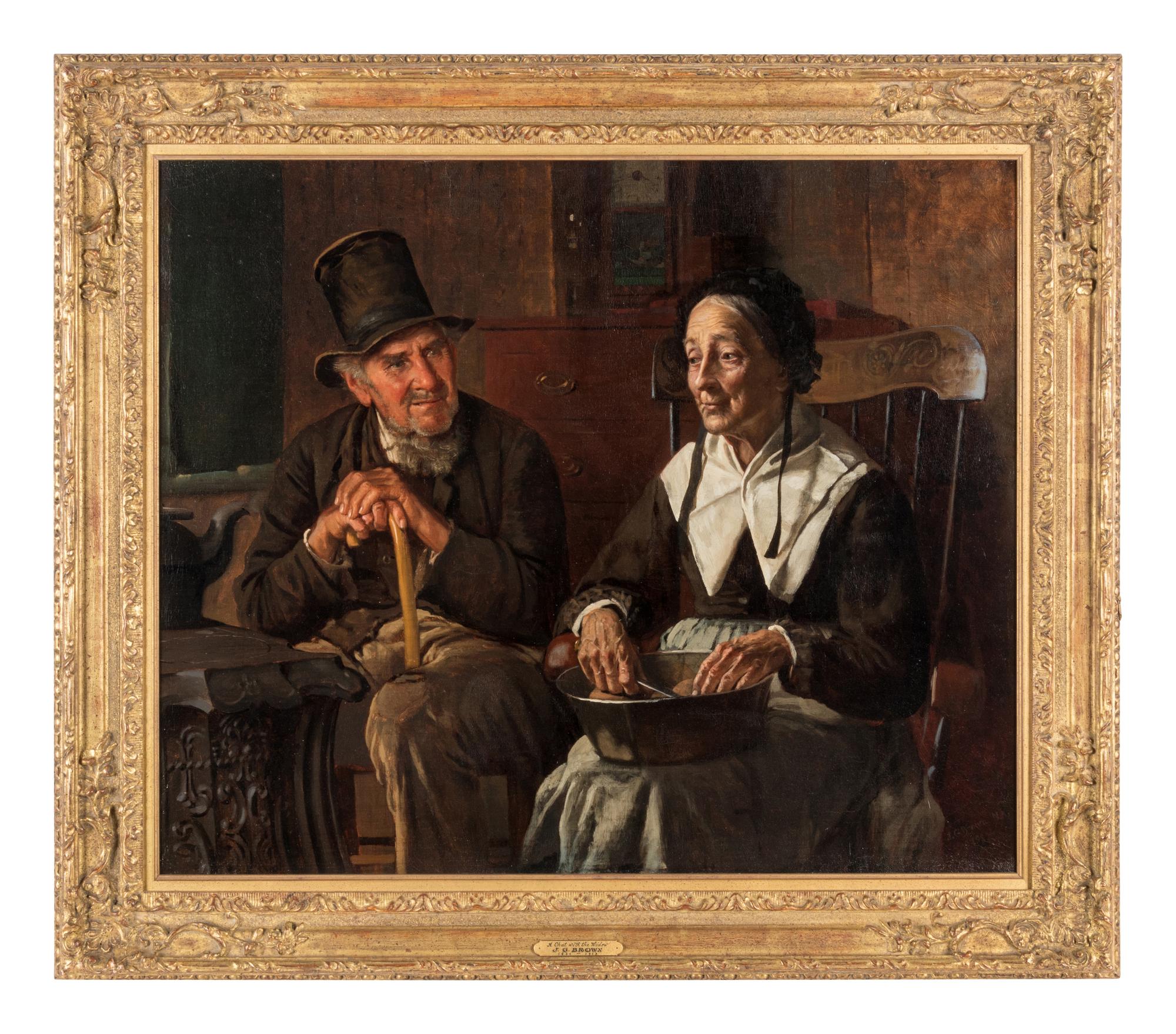 John George Brown, (American, 1831-1913), A Chat with the Widow