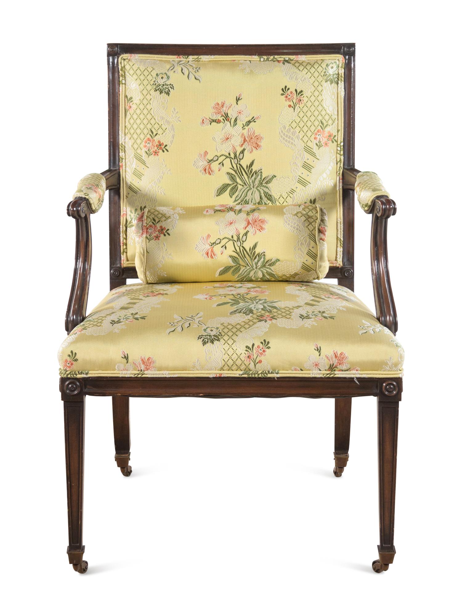 A Regency Carved Mahogany Armchair