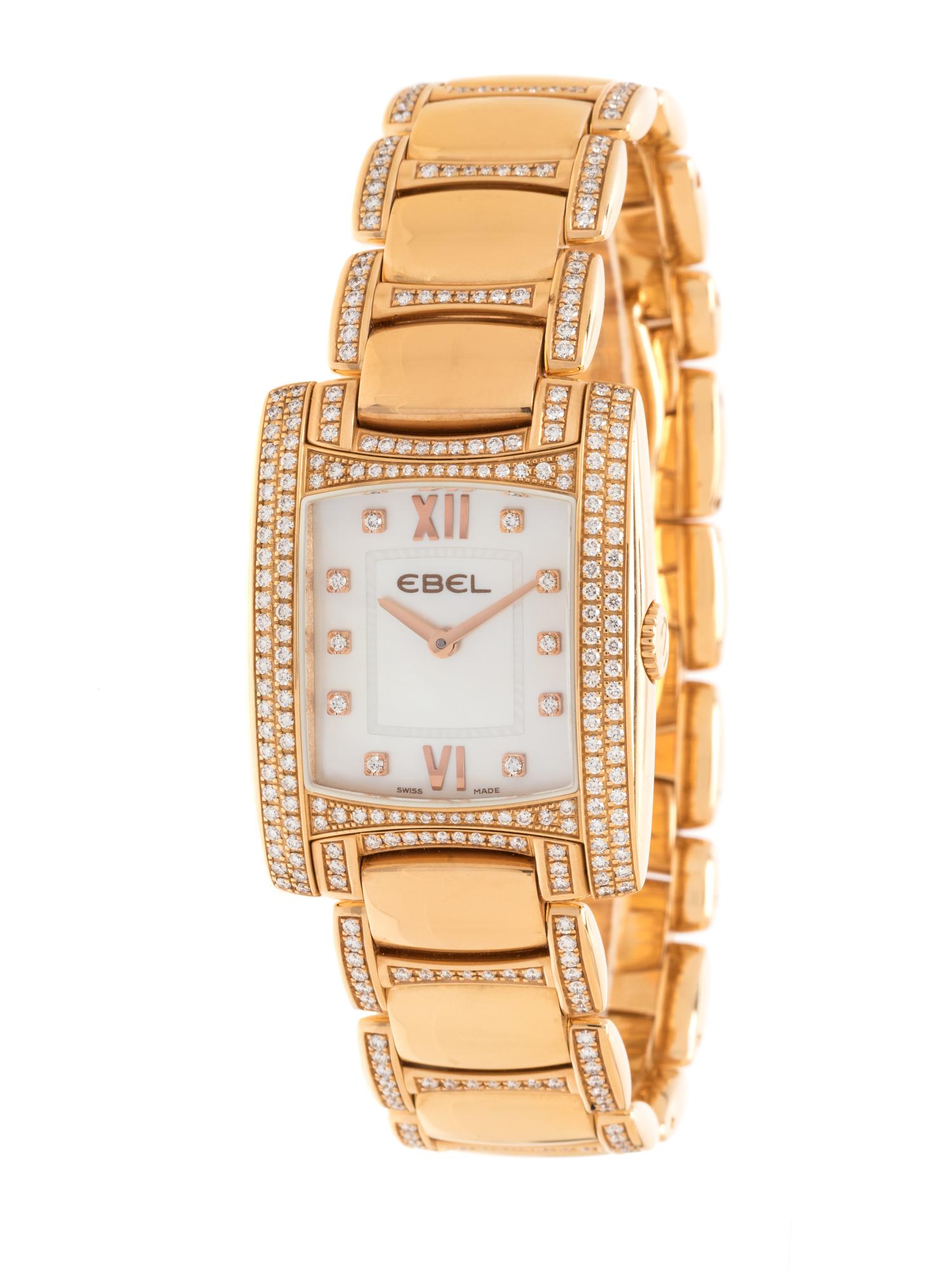 EBEL, 18K YELLOW GOLD AND DIAMOND 'BRASILIA' WRISTWATCH