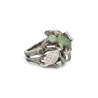 GARNET AND DIAMOND LIZARD RING