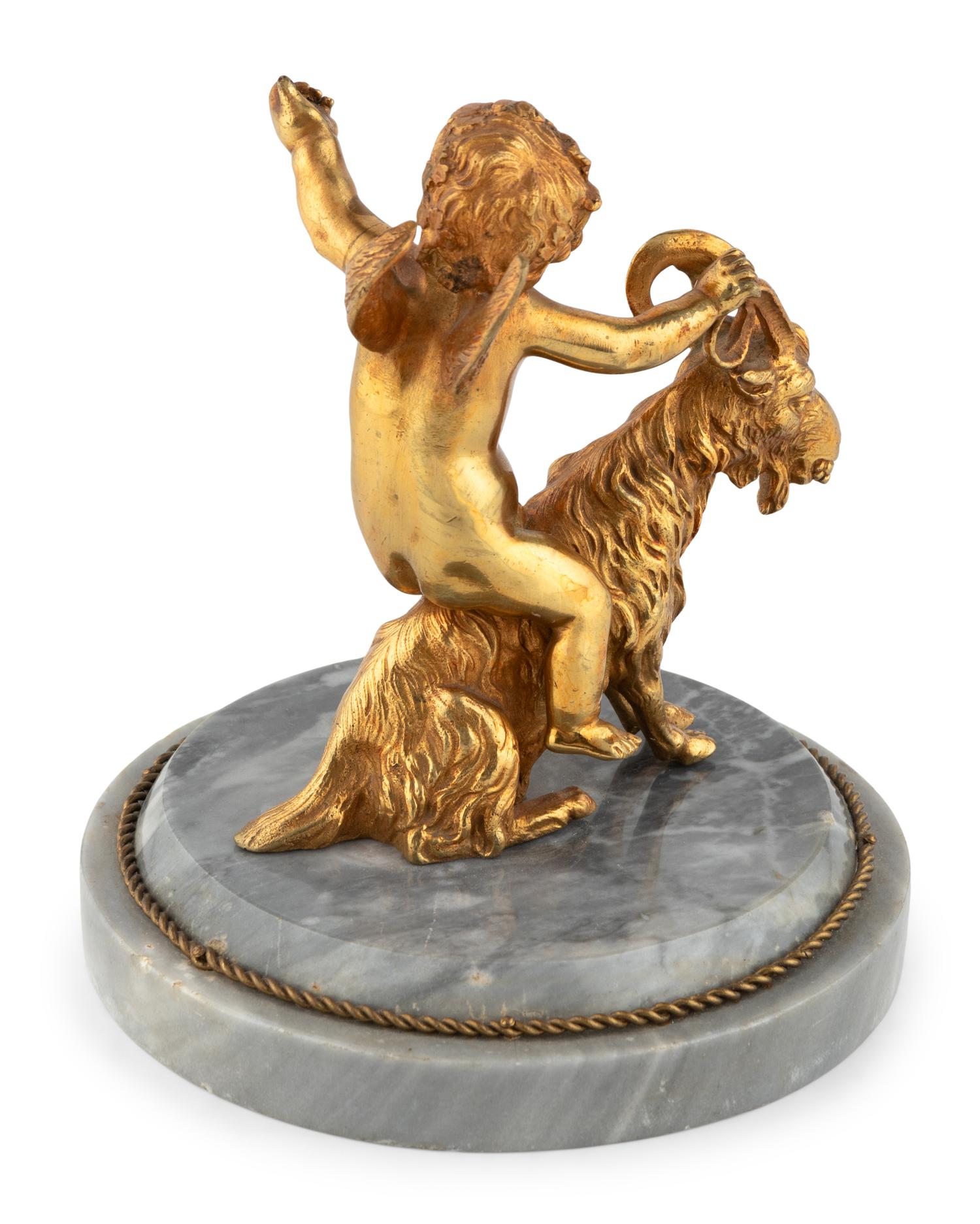 A French Gilt Bronze and Marble Ornament