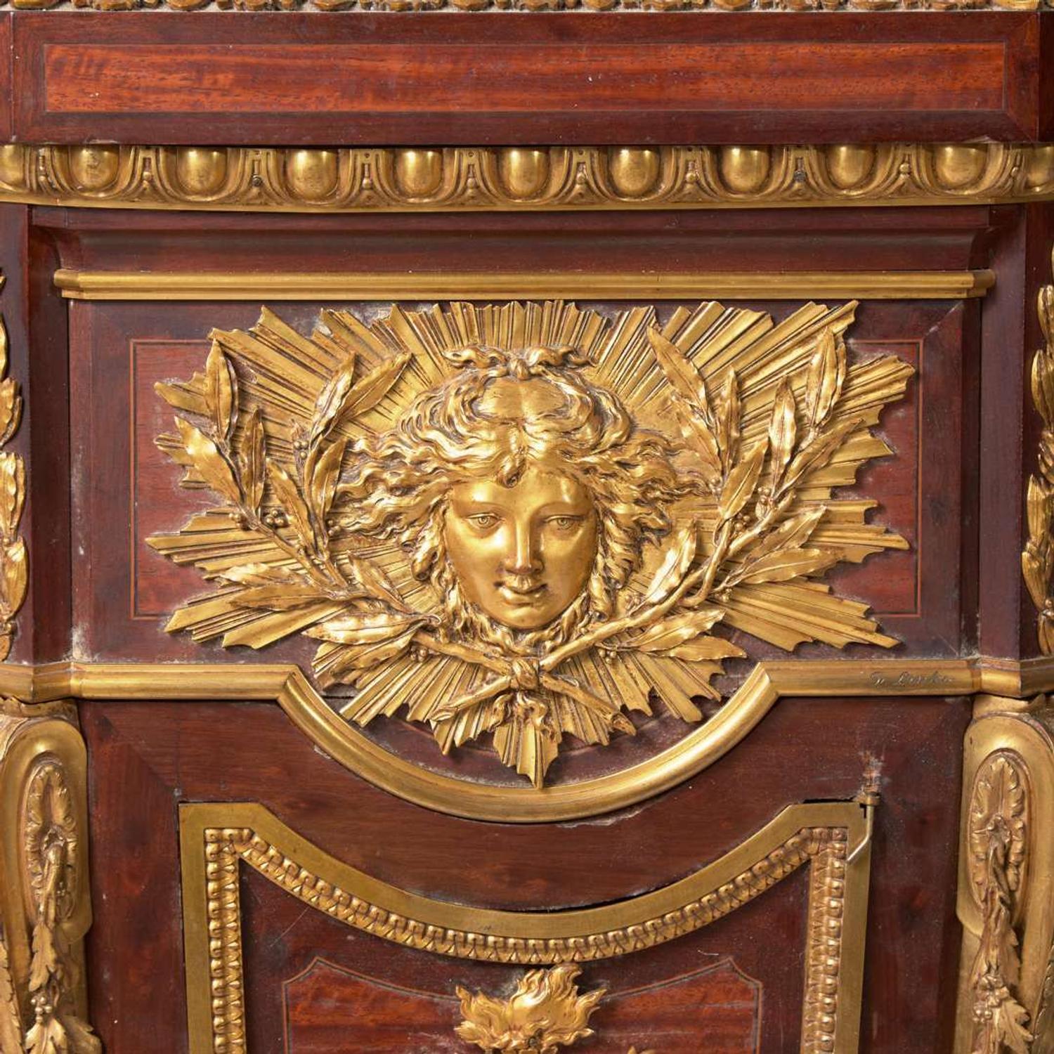 A Louis XVI style gilt-bronze mounted mahogany pedestal regulator clock François Linke (French, 1855-1946), with works by Dufaud, Paris, France, 1902-1910