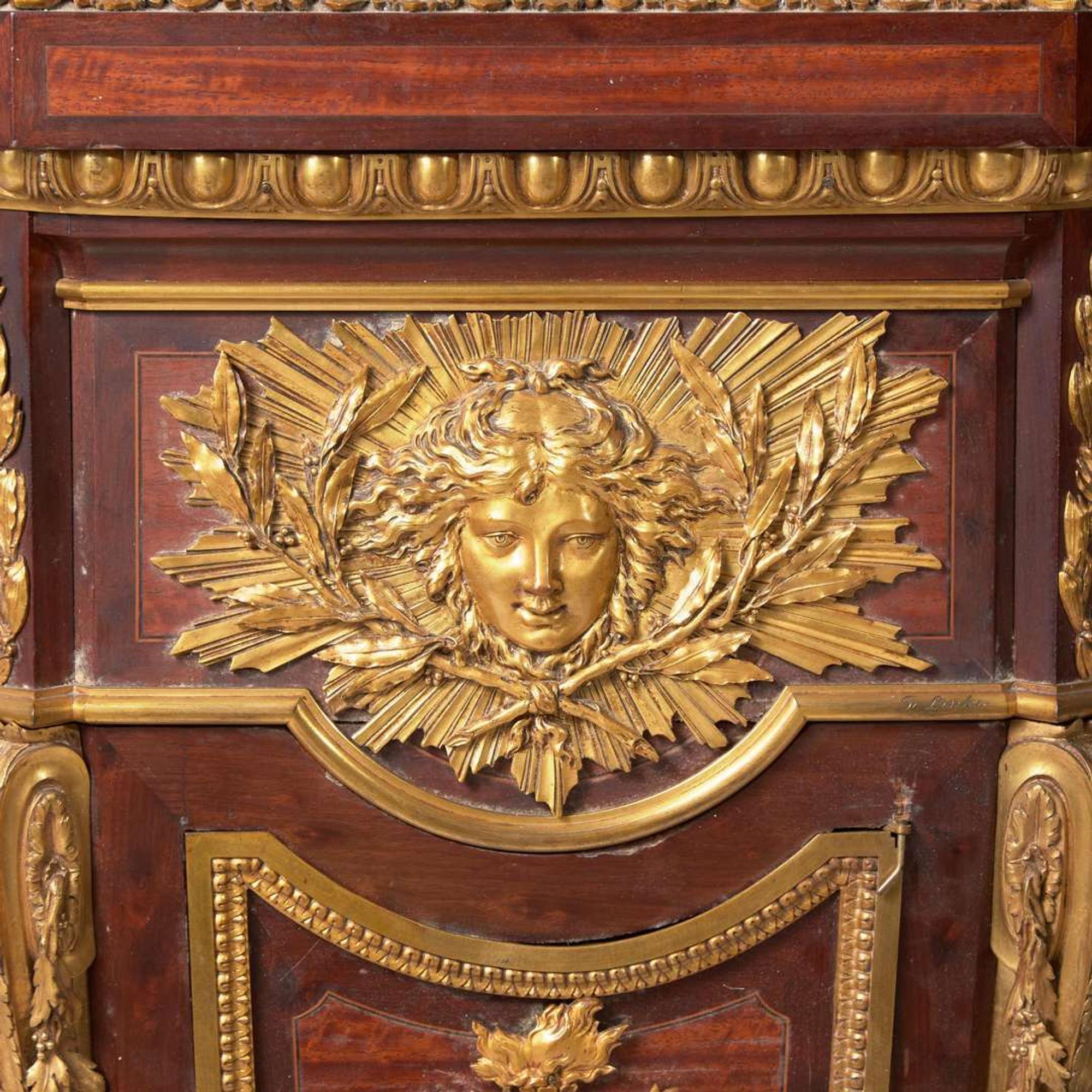 A Louis XVI style gilt-bronze mounted mahogany pedestal regulator clock François Linke (French, 1855-1946), with works by Dufaud, Paris, France, 1902-1910