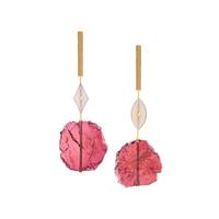KATHLEEN WHITAKER, RUBELLITE SLICE PENDANT EARRINGS