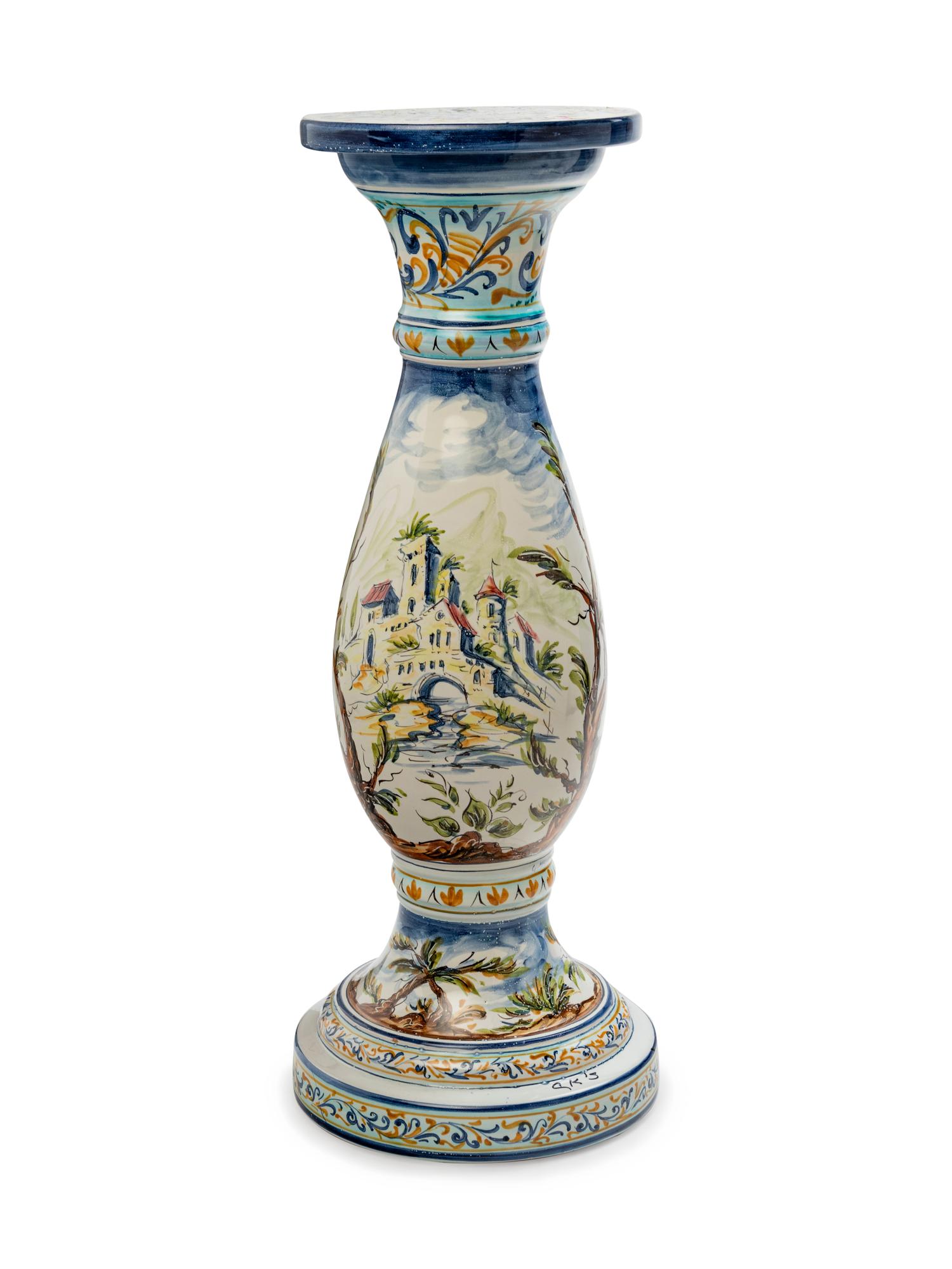 An Italian Faïence Candle Stand