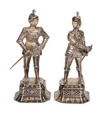 A Pair of German Silver Figures of Knights