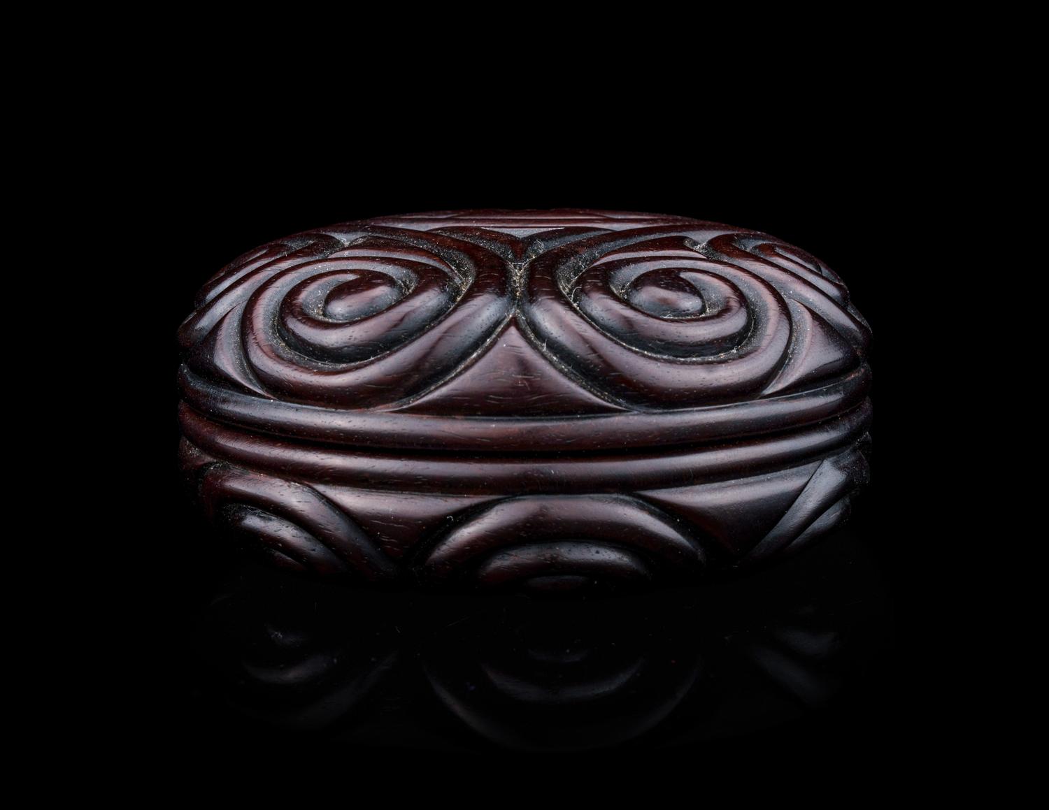 A Carved Zitan Wood 'Ruyi' Covered Box