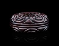 A Carved Zitan Wood 'Ruyi' Covered Box