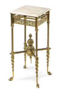 An Aesthetic Movement Brass Calling Card Table Height 21 1/2 inches. — 19TH/20TH CENTURY