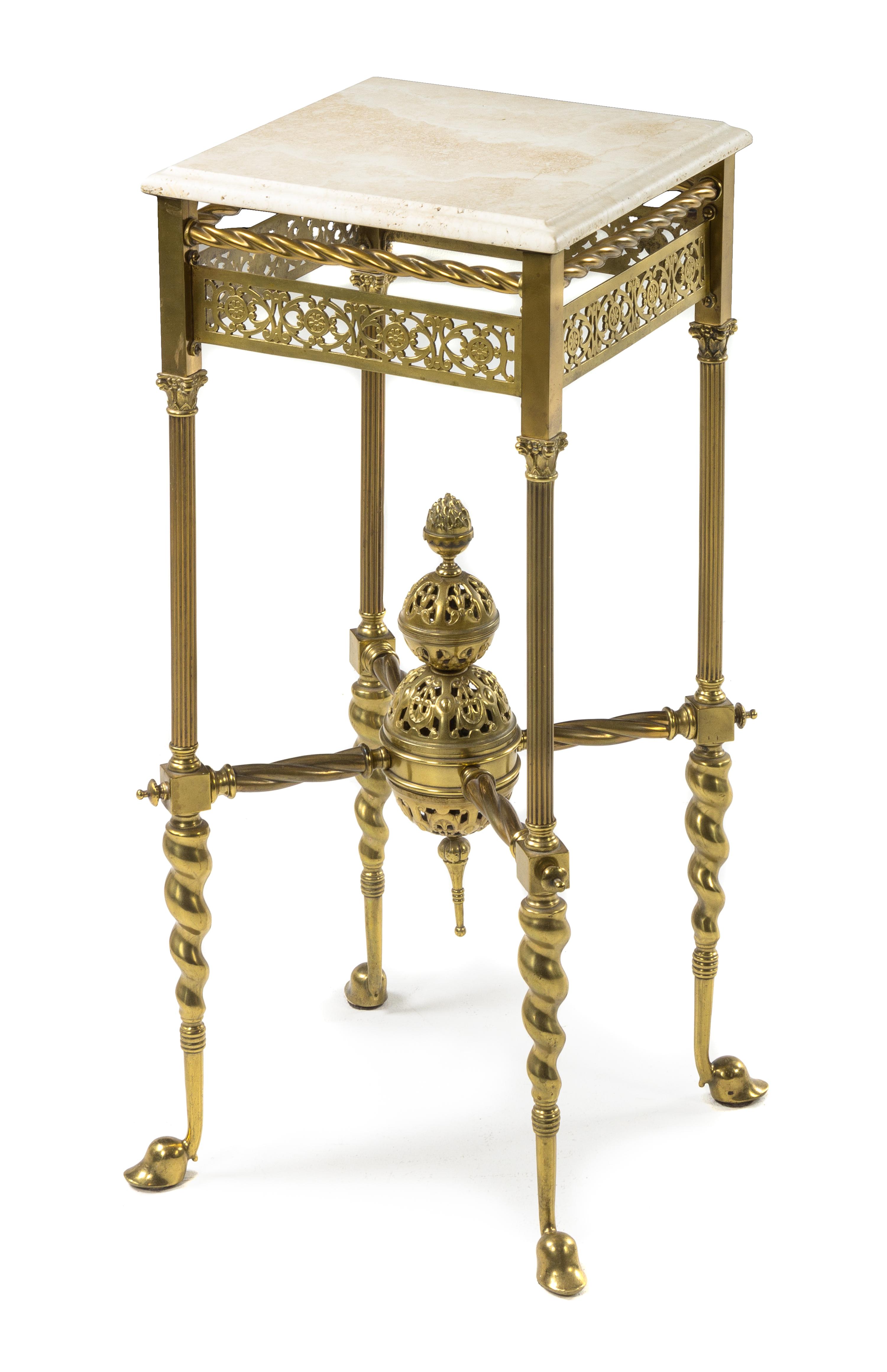 An Aesthetic Movement Brass Calling Card Table Height 21 1/2 inches. — 19TH/20TH CENTURY