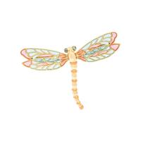 YELLOW GOLD AND PLIQUE-À-JOUR ENAMEL DRAGONFLY BROOCH
