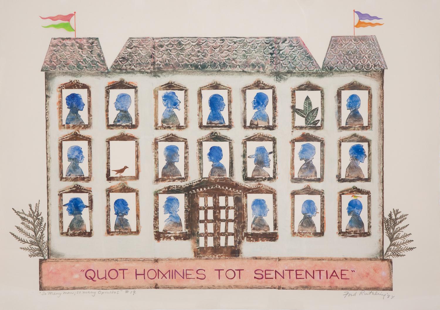 A Group of Six Color Lithographs by Ford Ruthling (American, 1933-2015)